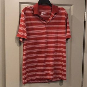 Nike Dri Fit Golf Polo - Red with stripes